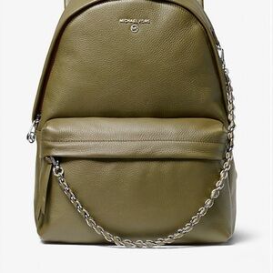 Michael Kors Olive Green Leather Backpack